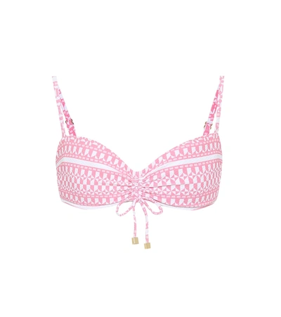 Heidi Klein Buenos Aires Printed Bandeau Bikini Top In Pink