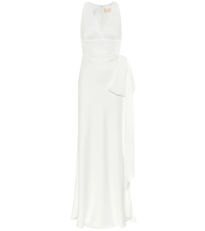 Max Mara Cester Satin Gown In White