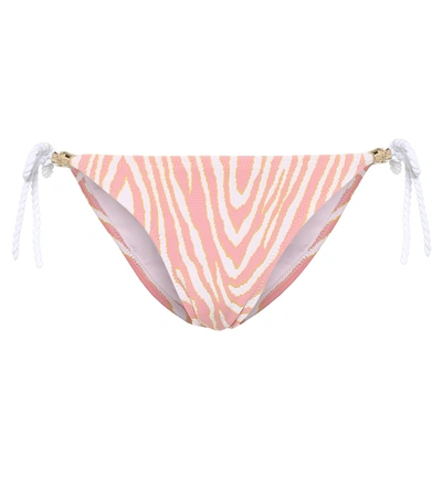 Heidi Klein Cape Town Zebra-print Bikini Bottoms In Pink