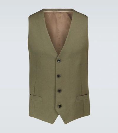 Gucci Formal Wool-blend Waistcoat In Brown