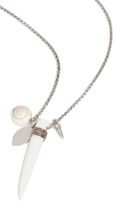 Isabel Marant Sautoir Necklace In Ecru/silver