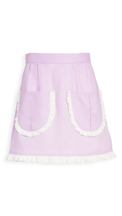 Lisa Marie Fernandez Holly Miniskirt In Lavender/cream