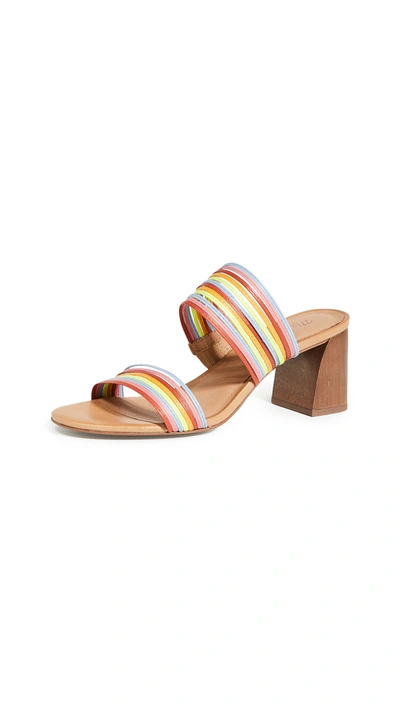 Madewell Baker Microstrap Heeled Slides In Nouveau Pink Multi