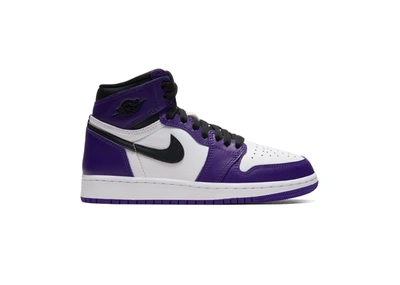 Pre-owned Jordan 1 Retro High Court Purple White (gs) In Court Purple/white-black