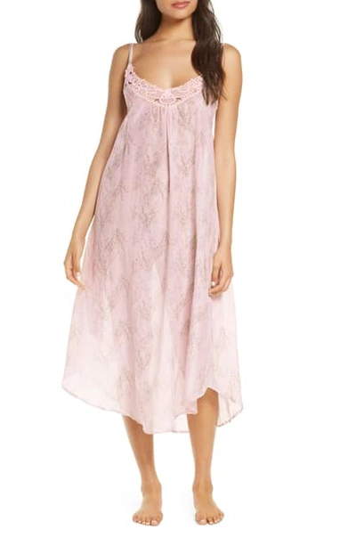 Papinelle Falling Blossom Nightgown In Light Pink