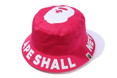 Pre-owned Bape  Asnka Bucket Hat Pink