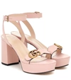 Gucci Women's Marmont Leather Platform Sandals In Rosa