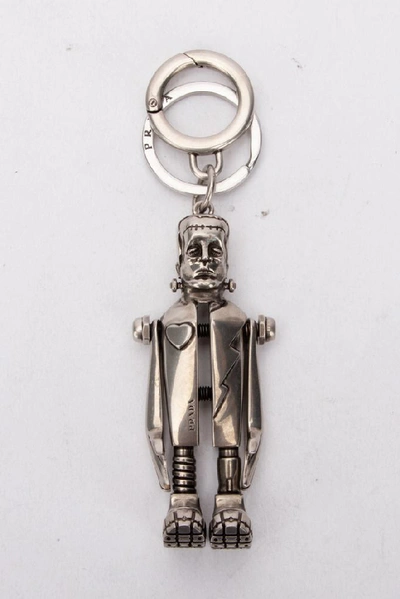 Prada Frankenstein Keyring In Silver | ModeSens