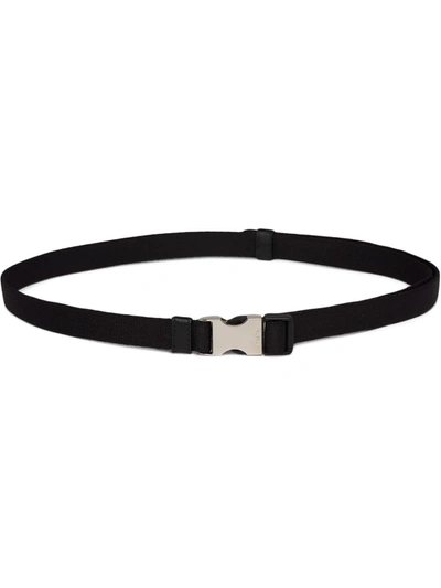 Prada Silver-tone Buckle Belt In Black