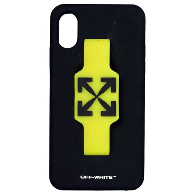 Pre-owned Off-white Finger Grip Iphone Xs Case Black/yellow