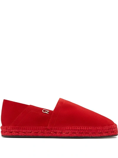 Giuseppe Zanotti Monogram Plaque Espadrilles In Red