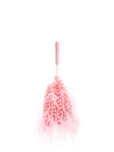 Cult Gaia Dory Feathered Mini Bag In Pink