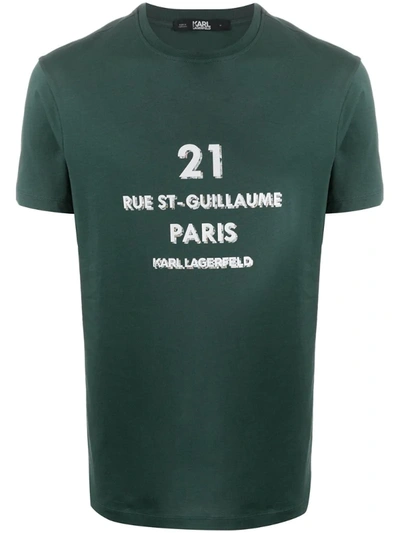 Karl Lagerfeld Address Logo T-shirt In Green