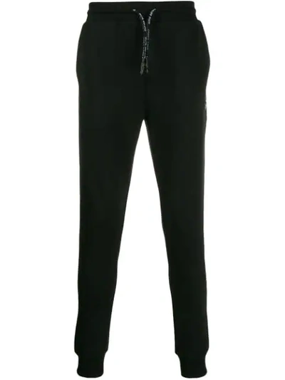 Philipp Plein Ribbed Knee Cotton Track Trousers In Black