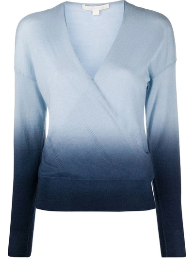 Jonathan Simkhai Long-sleeved Ombré Wrap Top In Blue