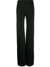 Valentino Piped Seams Flared Trousers In Black