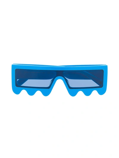 Stella Mccartney Kids' Jagged Square Frame Sunglasses In Blue