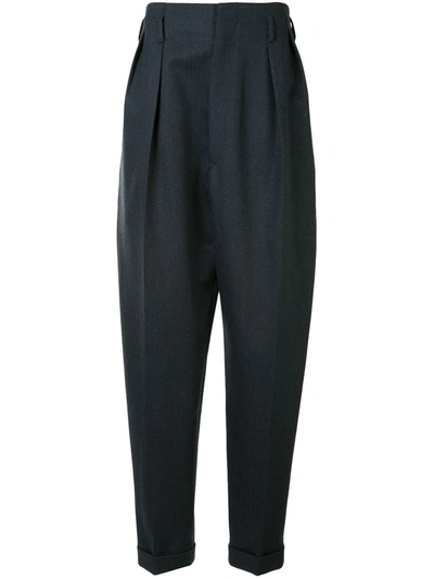 Maison Margiela Loose-fit Tapered Trousers In Blue