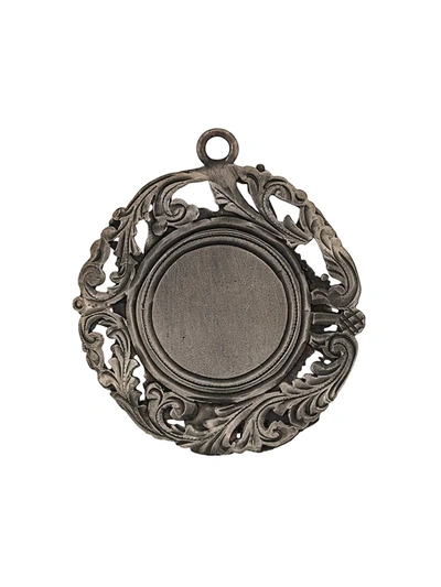 Pre-owned Gianfranco Ferre 2000s Filigree Coin Brooch In Silver