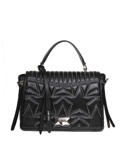 Jimmy Choo Helia Handle Leather Handle Bag In Black Leather