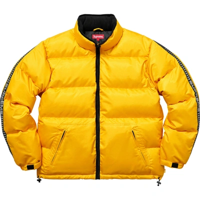 Pre-owned Supreme  Reflective Sleeve Logo Puffy Jacket Yellow