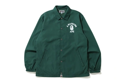 Pre-owned Bape  College Coach Jacket Green