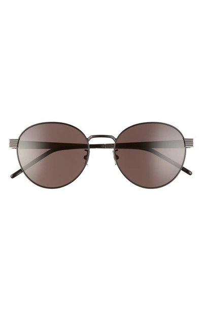 Saint Laurent 55mm Oval Sunglasses In Semi Matte/ Black
