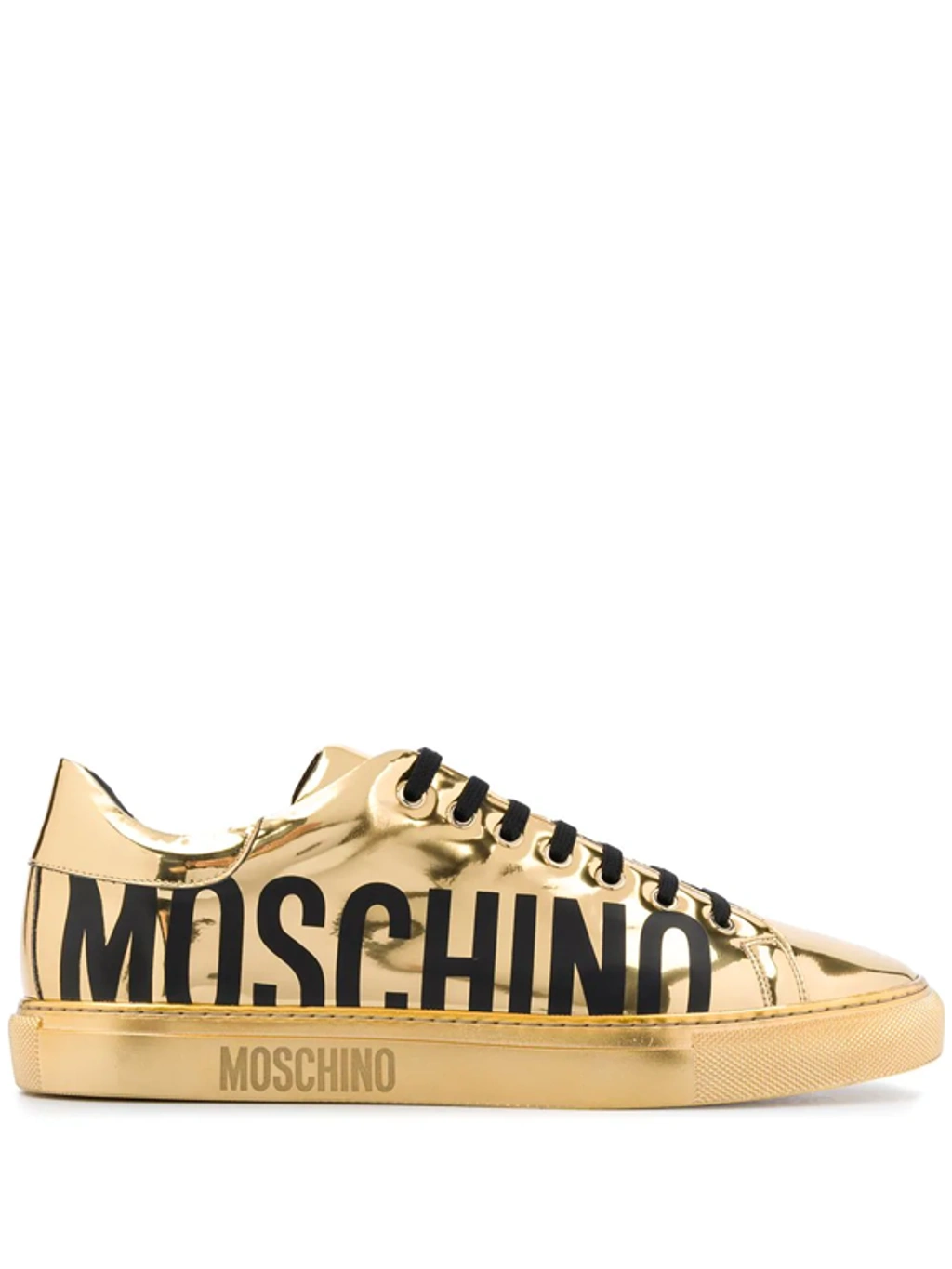 スニーカー MOSCHINO COUTURE Men Sneakers Gold MM15012G1I105 00A Moschino Men's Metallic Leather and Sequin High-Top Sneakers