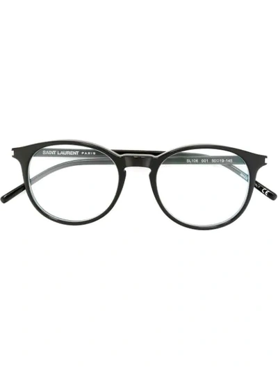 Saint Laurent Round Frame Glasses In Black