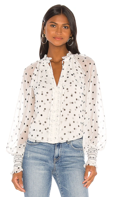 Tularosa Andora Blouse In Black & White Polka Dot