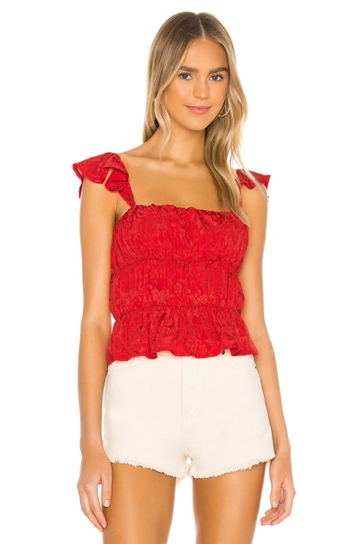 House Of Harlow 1960 X Revolve Soreana Top In Bright Red