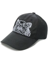 Kenzo Black Tiger-embroidered Cotton Cap