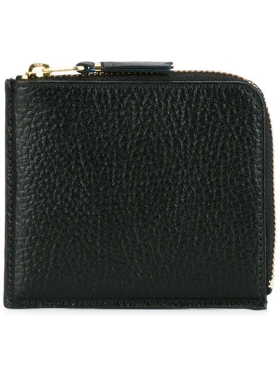 Comme Des Garçons Black Grained Leather Wallet In Black