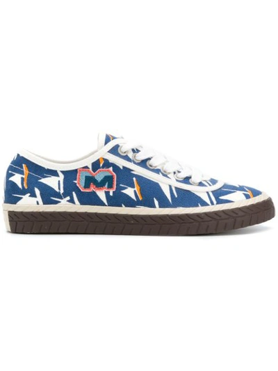 Marni Sailboat Printed Sneakers In Blue