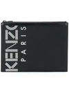 Kenzo Black Fabric A4 Clutch Bag