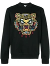 Kenzo Dragon Tiger Crewneck Sweatshirt In Black