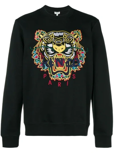 Kenzo Dragon Tiger Crewneck Sweatshirt In Black
