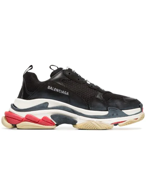 balenciaga triple s suede and mesh trainers