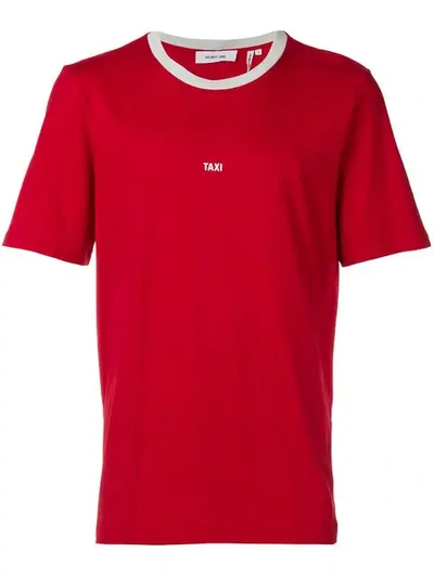 Helmut Lang Taxi-print Cotton-jersey T-shirt In Red/silver