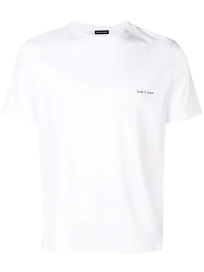 Balenciaga White Logo-print Cotton T-shirt