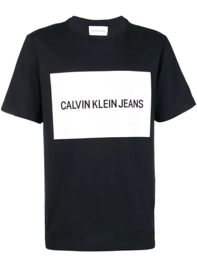 Calvin Klein Jeans Est.1978 Vinyl Logo T-shirt In Ck Black