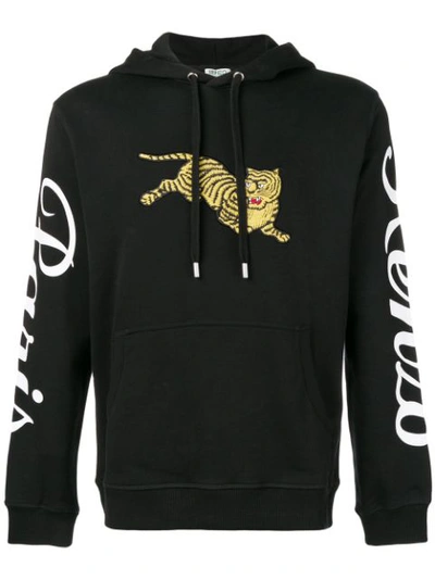 Kenzo Jumping Tiger Cotton Hoodie In Black