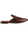 Gucci Princetown Leather Slippers In Brown