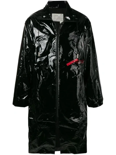 A-cold-wall* Printed Pvc Raincoat In Black