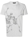 Alexander Mcqueen Skeleton-print Cotton-jersey T-shirt In Grey