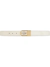 Gucci Reversible Belt With Interlocking G Buckle In 9099 Bianco