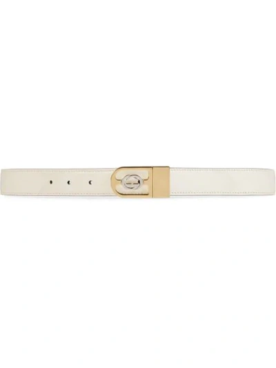 Gucci Reversible Belt With Interlocking G Buckle In 9099 Bianco