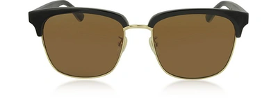 Gucci Sunglasses Rectangular-frame Metal Sunglasses In Noir/ Marron