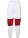 Gcds Logo Band Track Pants In 01 Bianco