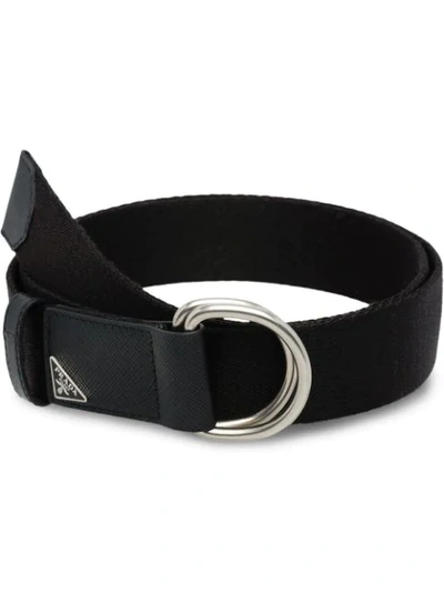 Prada Double Buckle Belt In Black